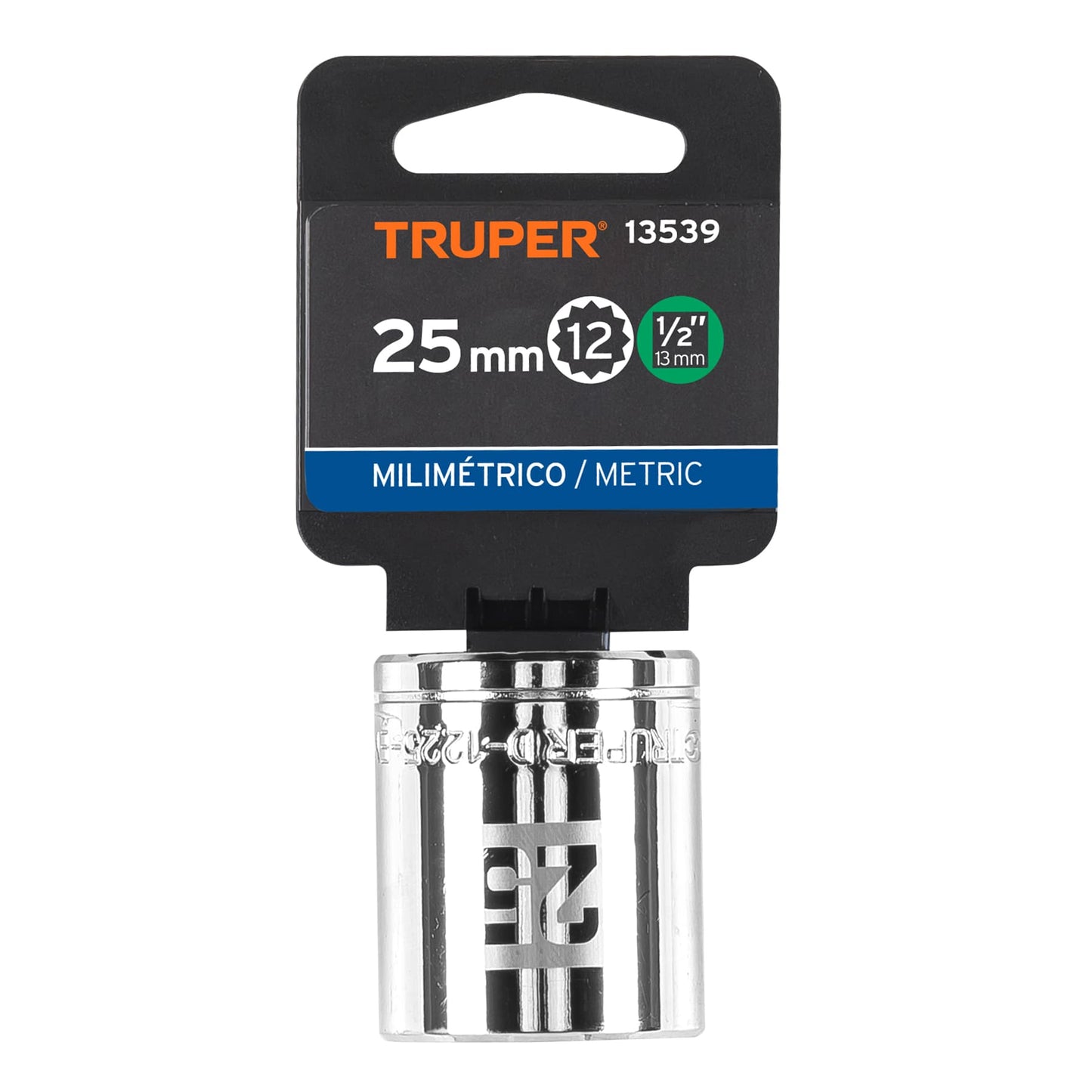 Dado 25 mm 12p cuadro 1/2pulg