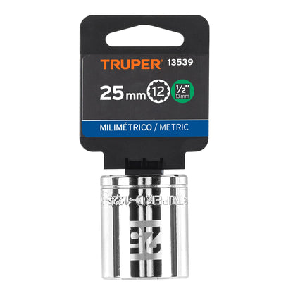 Dado 25 mm 12p cuadro 1/2pulg