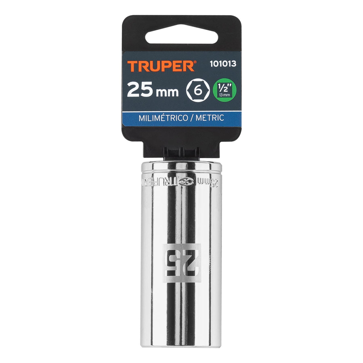 Dado largo 25 mm 6p cuadro 1/2pulg