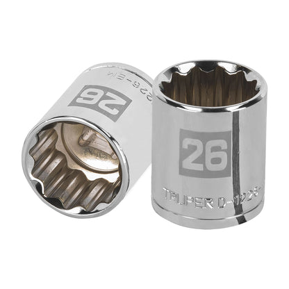Dado 26 mm 12p cuadro 1/2pulg