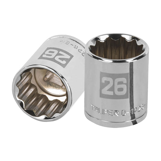 Dado 26 mm 12p cuadro 1/2pulg