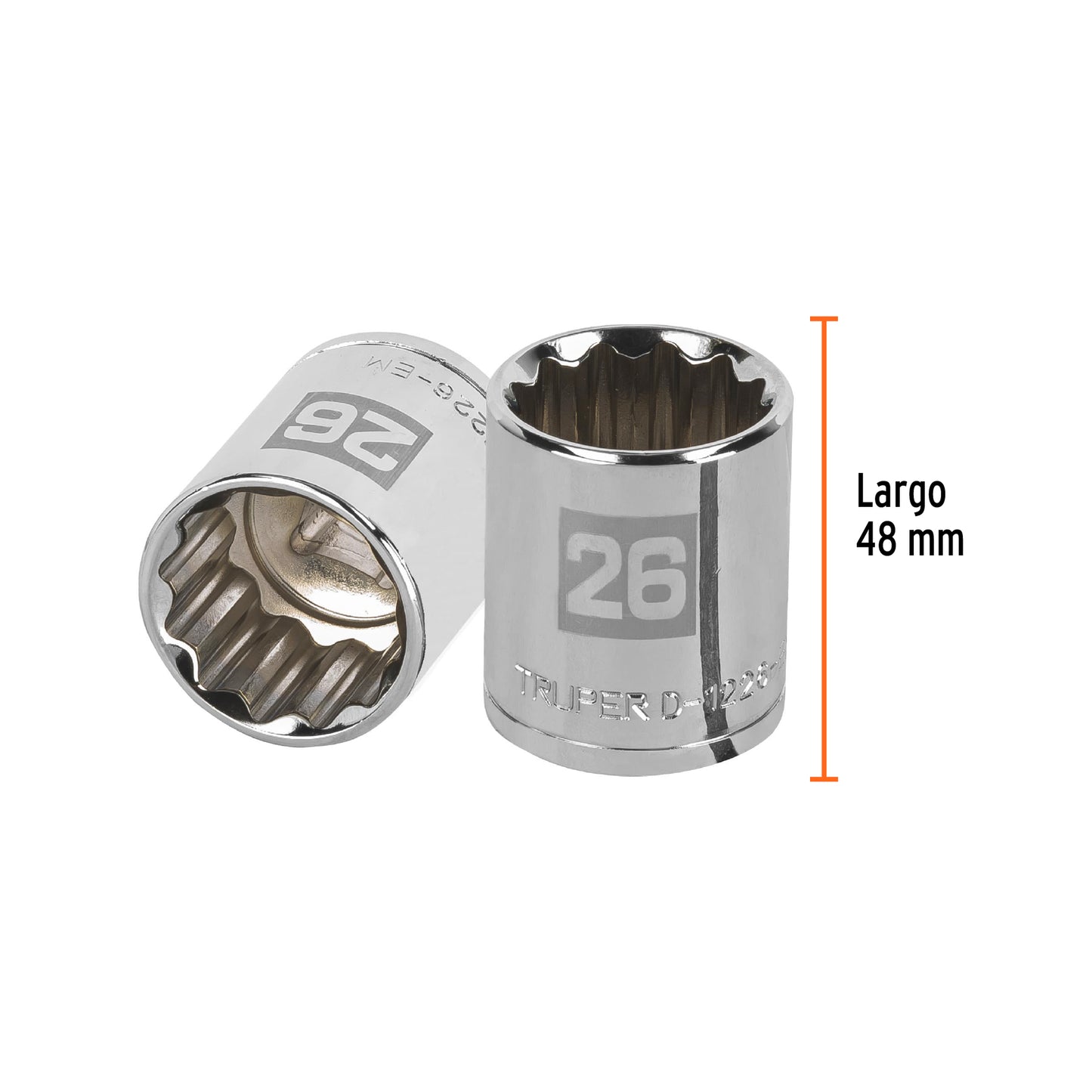 Dado 26 mm 12p cuadro 1/2pulg