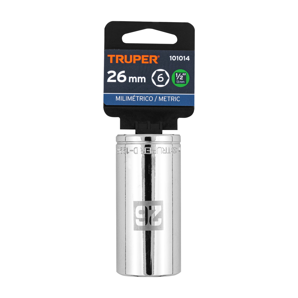Dado largo 26 mm 6p cuadro 1/2pulg