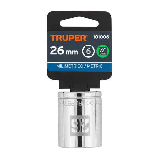 Dado 26 mm 6p cuadro 1/2pulg