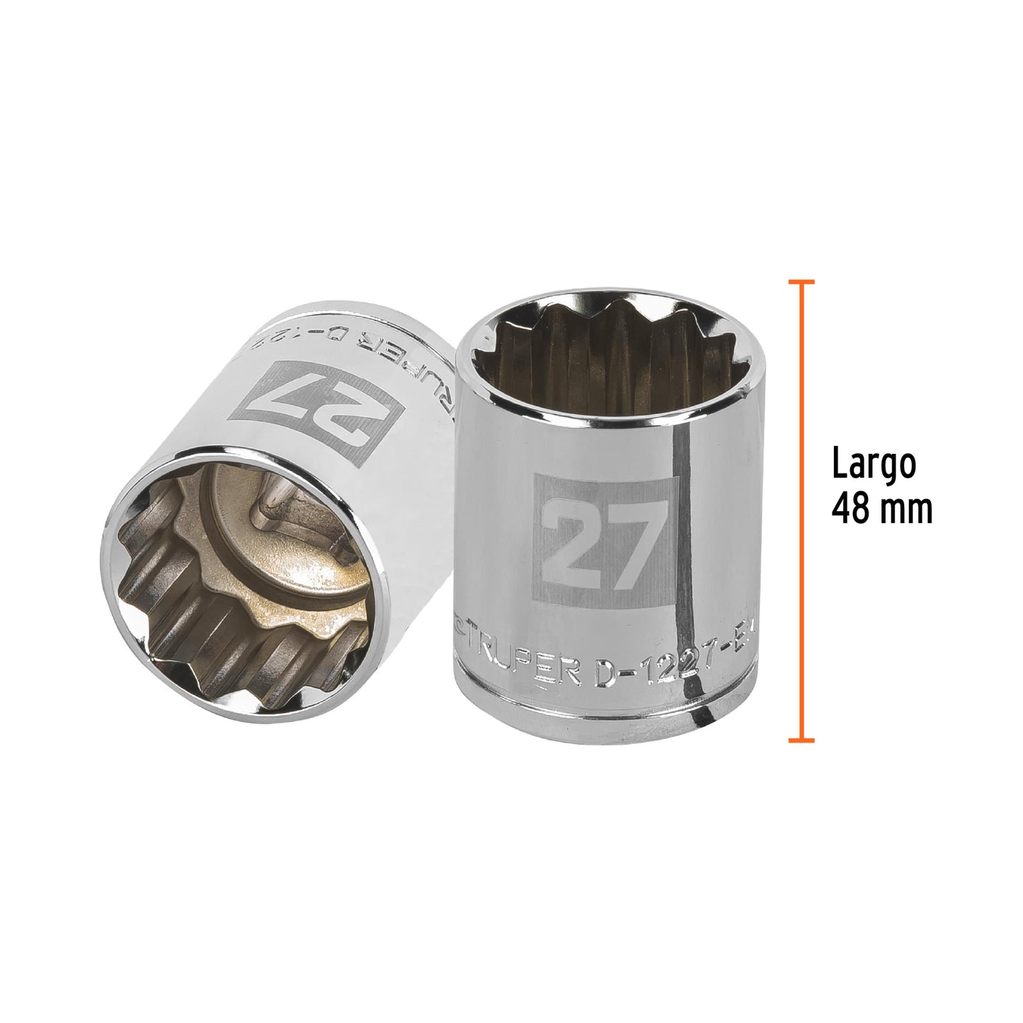 Dado 27 mm 12p cuadro 1/2pulg