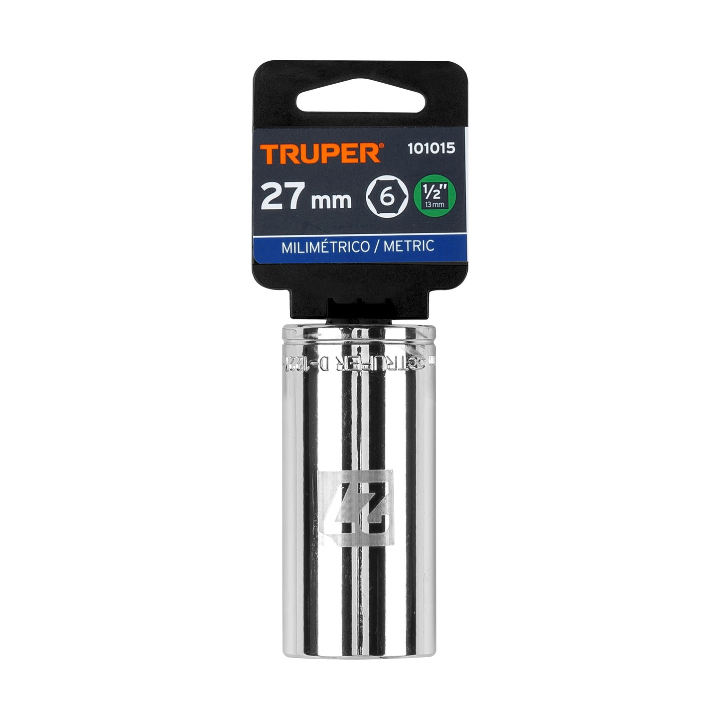 Dado largo 27 mm 6p cuadro 1/2pulg