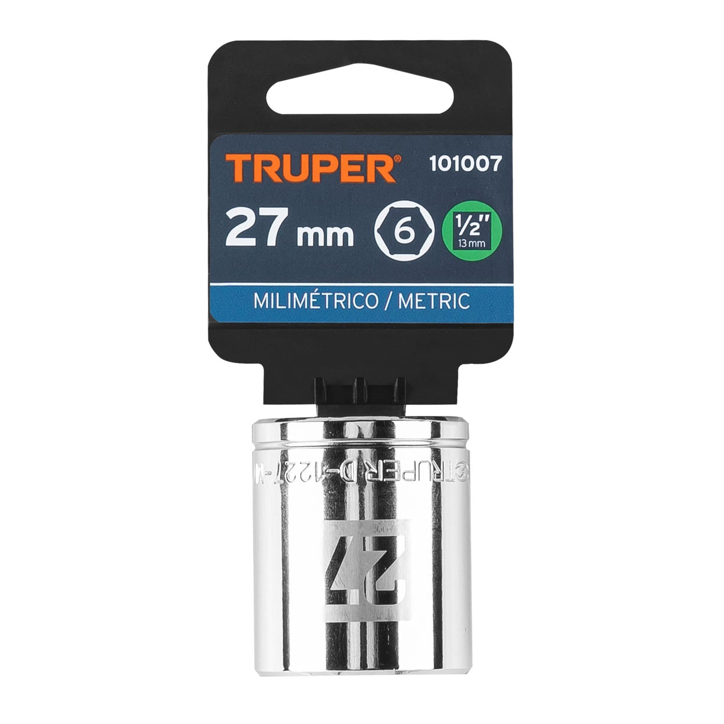 Dado 27 mm 6p cuadro 1/2pulg
