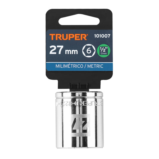 Dado 27 mm 6p cuadro 1/2pulg