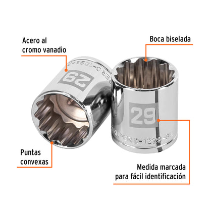 Dado 29 mm 12p cuadro 1/2pulg