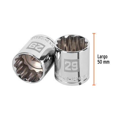 Dado 29 mm 12p cuadro 1/2pulg