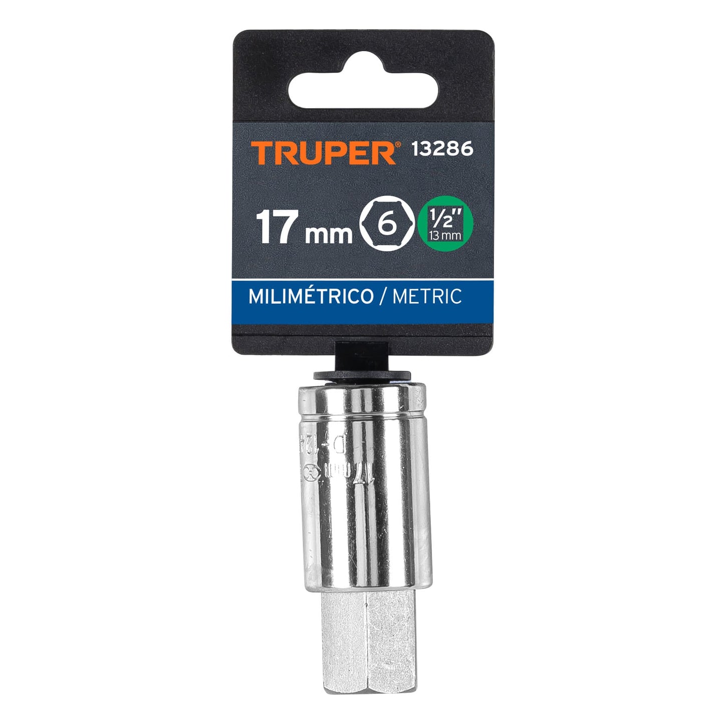 Dado punta hexagonal 17 mm cuadro 1/2pulg