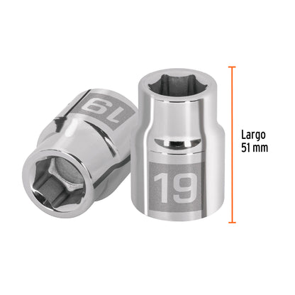Dado 19 mm 6p cuadro 3/4pulg