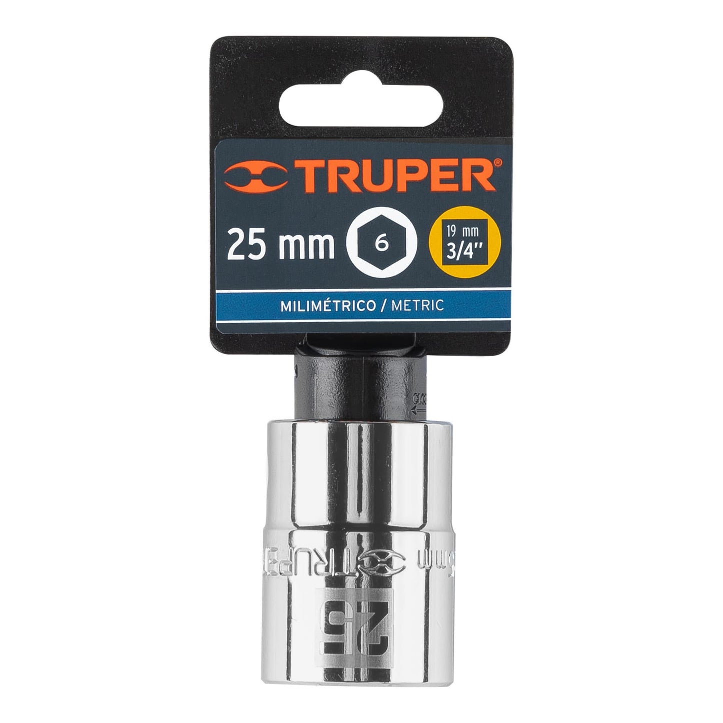Dado 25 mm 6p cuadro 3/4pulg