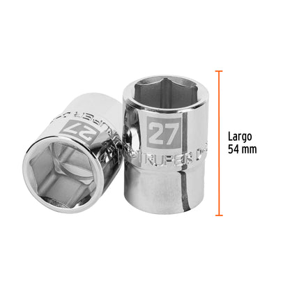 Dado 27 mm 6p cuadro 3/4pulg