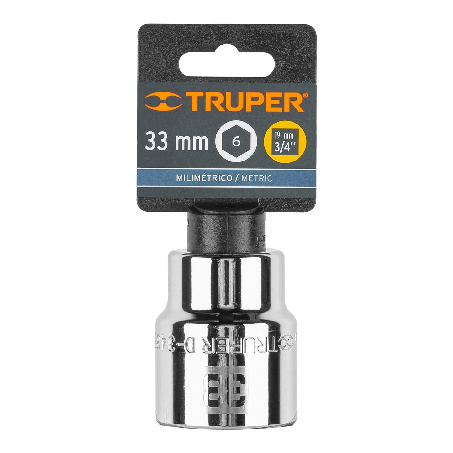 Dado 33 mm 6p cuadro 3/4pulg