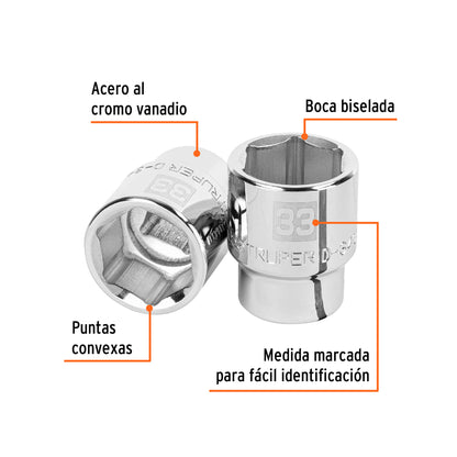 Dado 33 mm 6p cuadro 3/4pulg