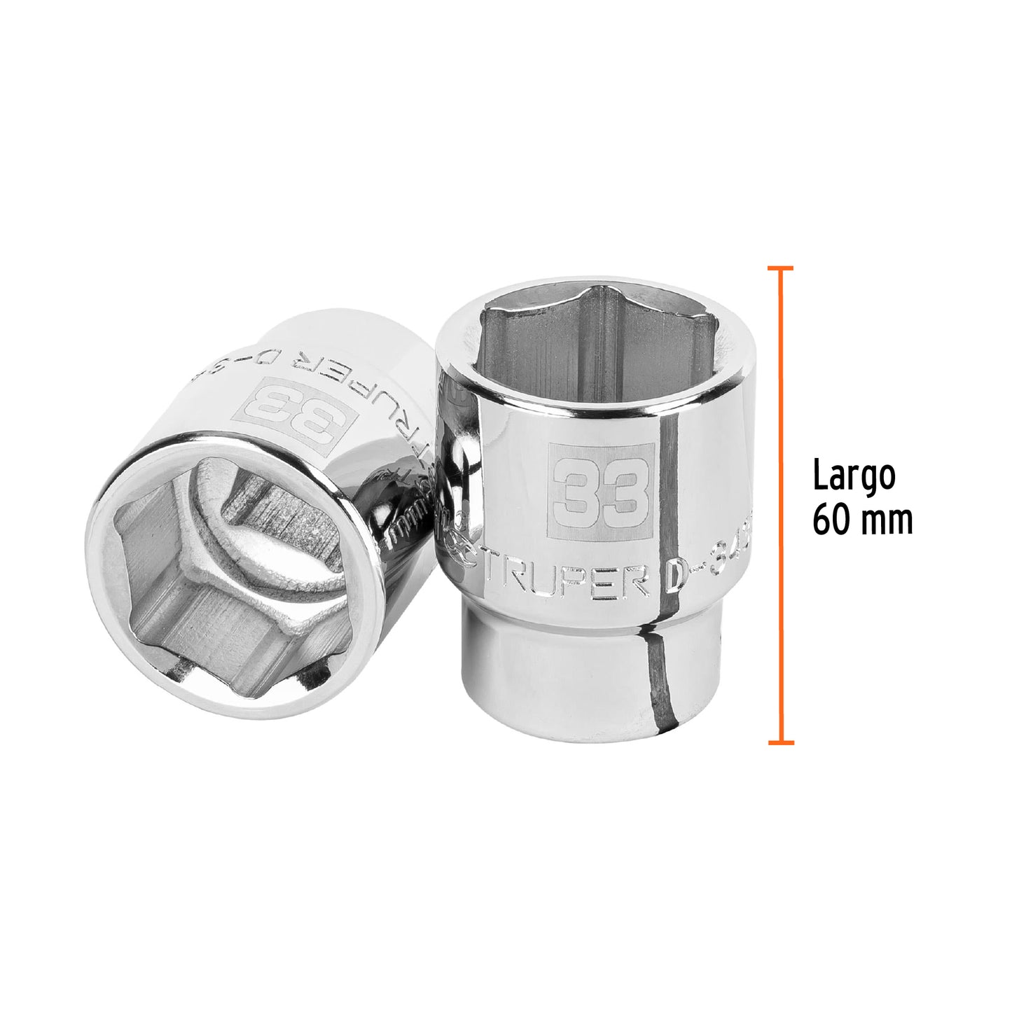 Dado 33 mm 6p cuadro 3/4pulg