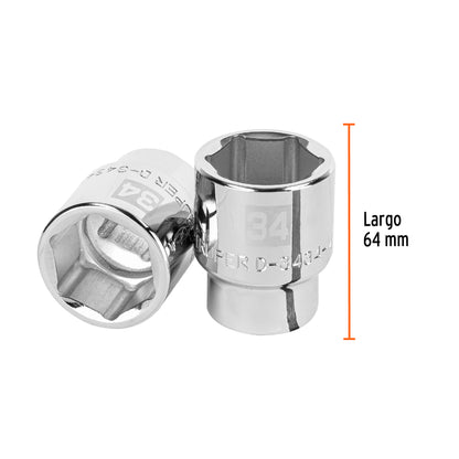 Dado 34 mm 6p cuadro 3/4pulg
