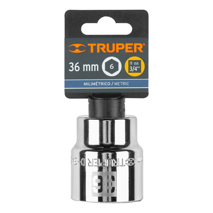 Dado 36 mm 6p cuadro 3/4pulg