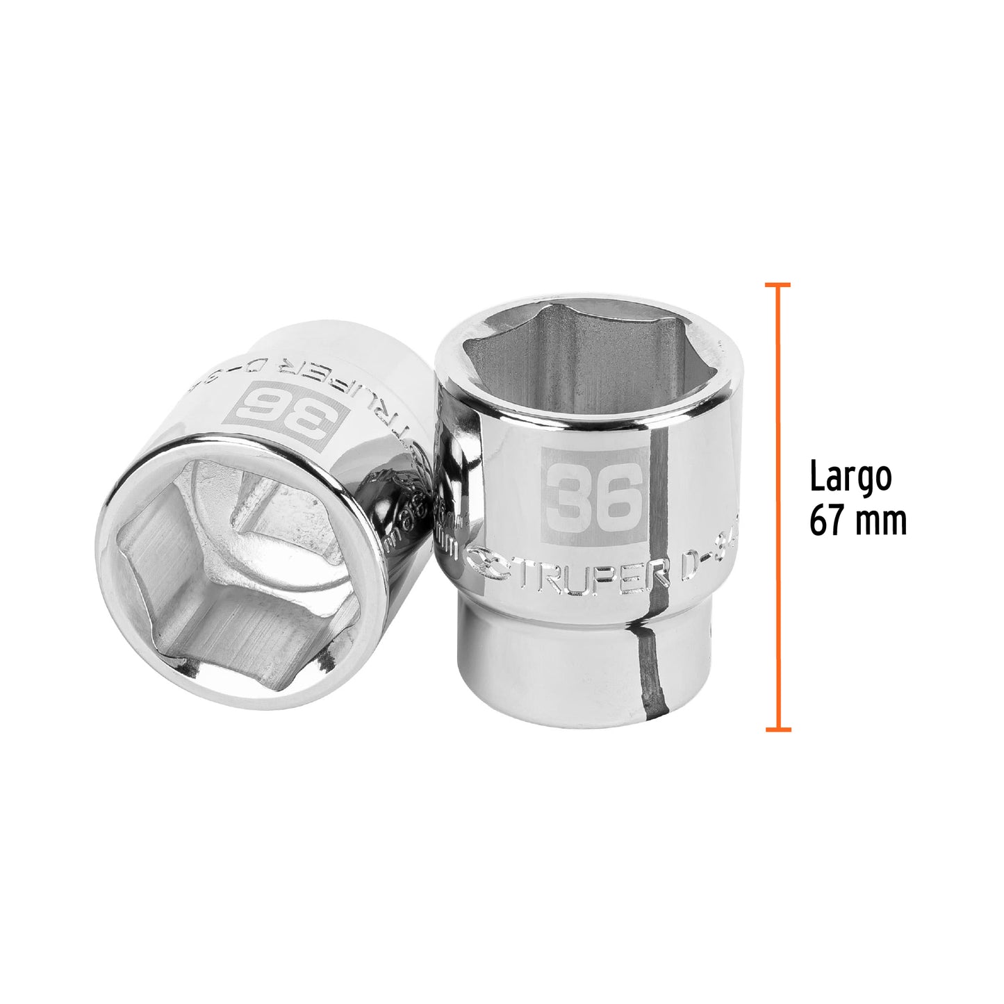 Dado 36 mm 6p cuadro 3/4pulg