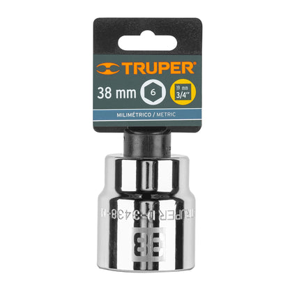 Dado 38 mm 6p cuadro 3/4pulg