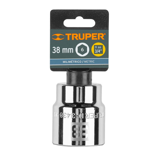 Dado 38 mm 6p cuadro 3/4pulg