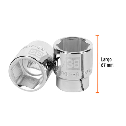 Dado 38 mm 6p cuadro 3/4pulg