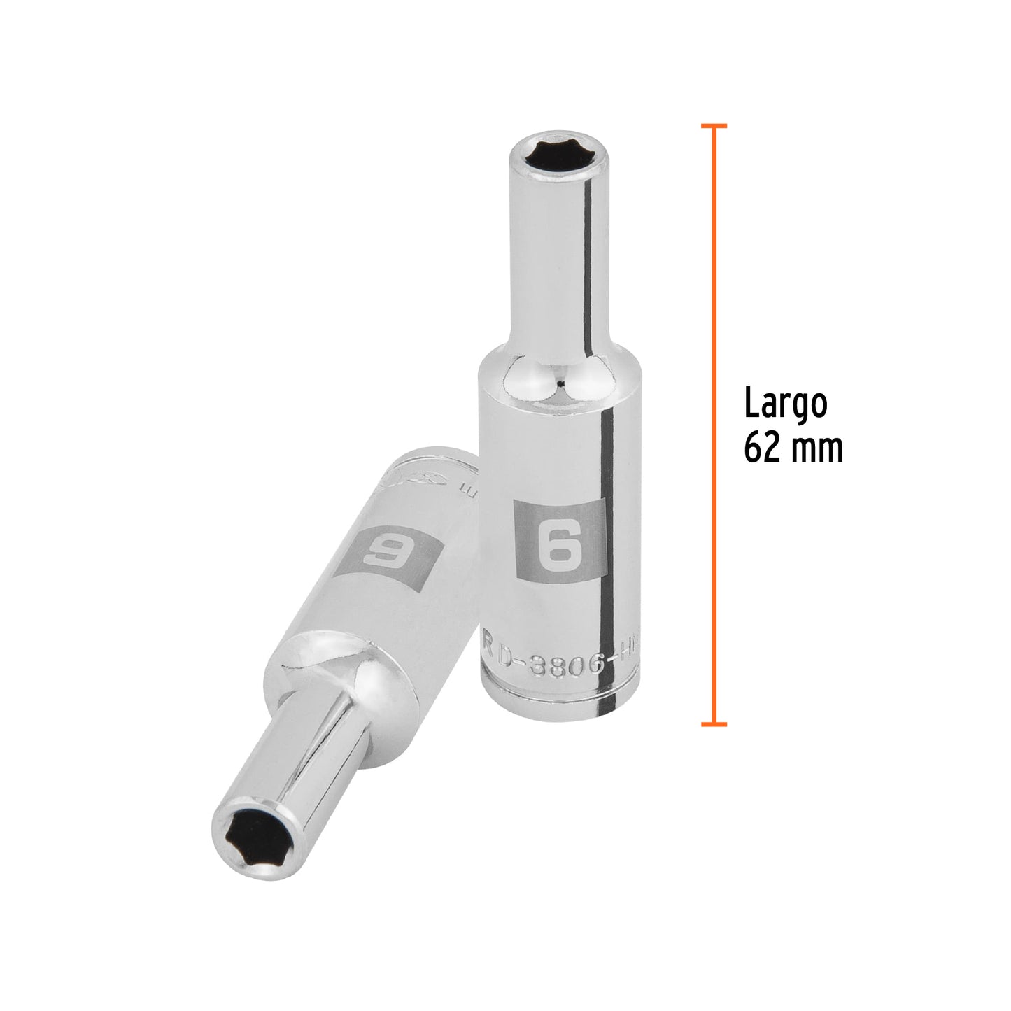 Dado largo 6 mm cuadro 3/8 pulg