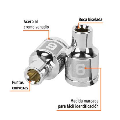 Dado 6 mm cuadro 3/8 pulg