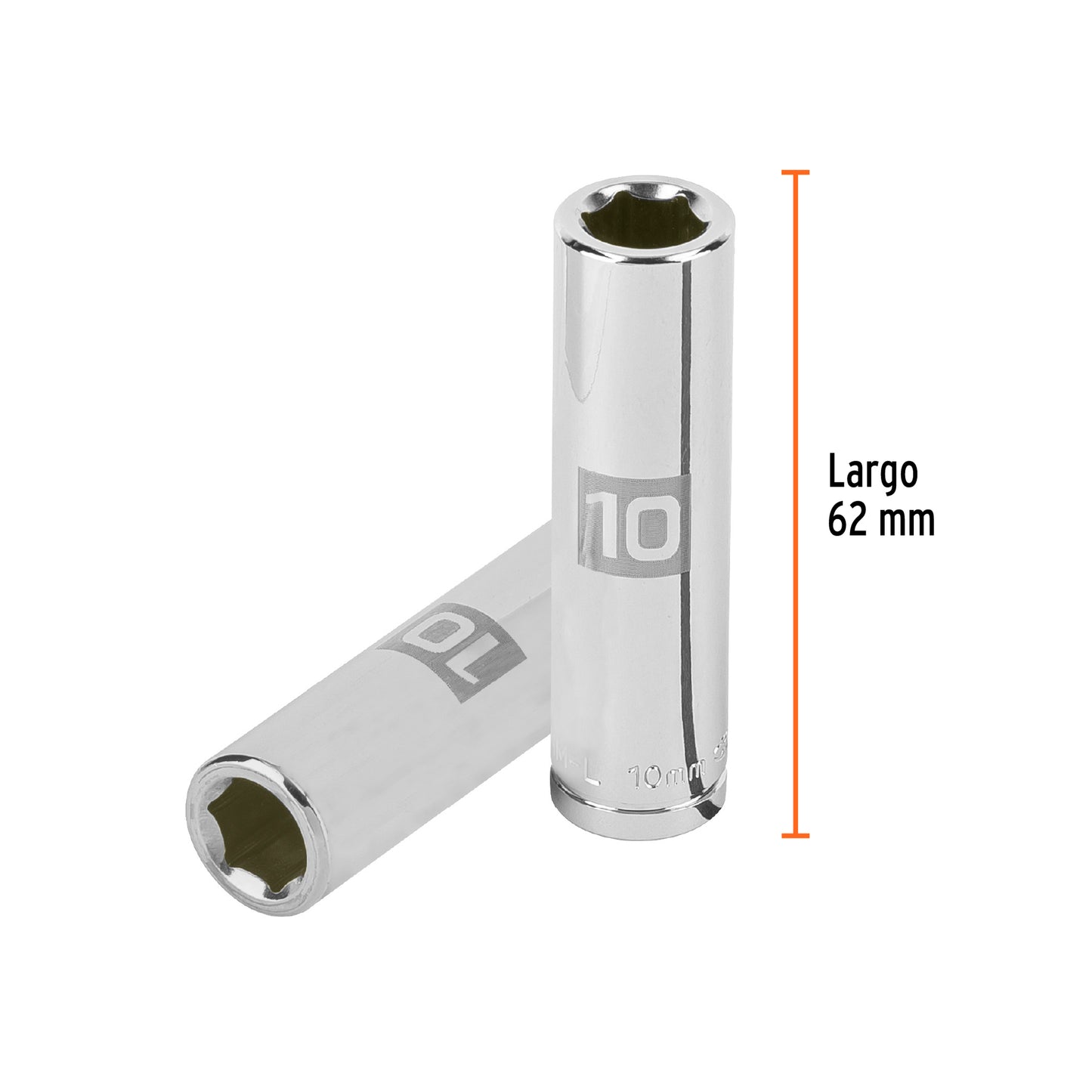 Dado largo 10 mm cuadro 3/8 pulg