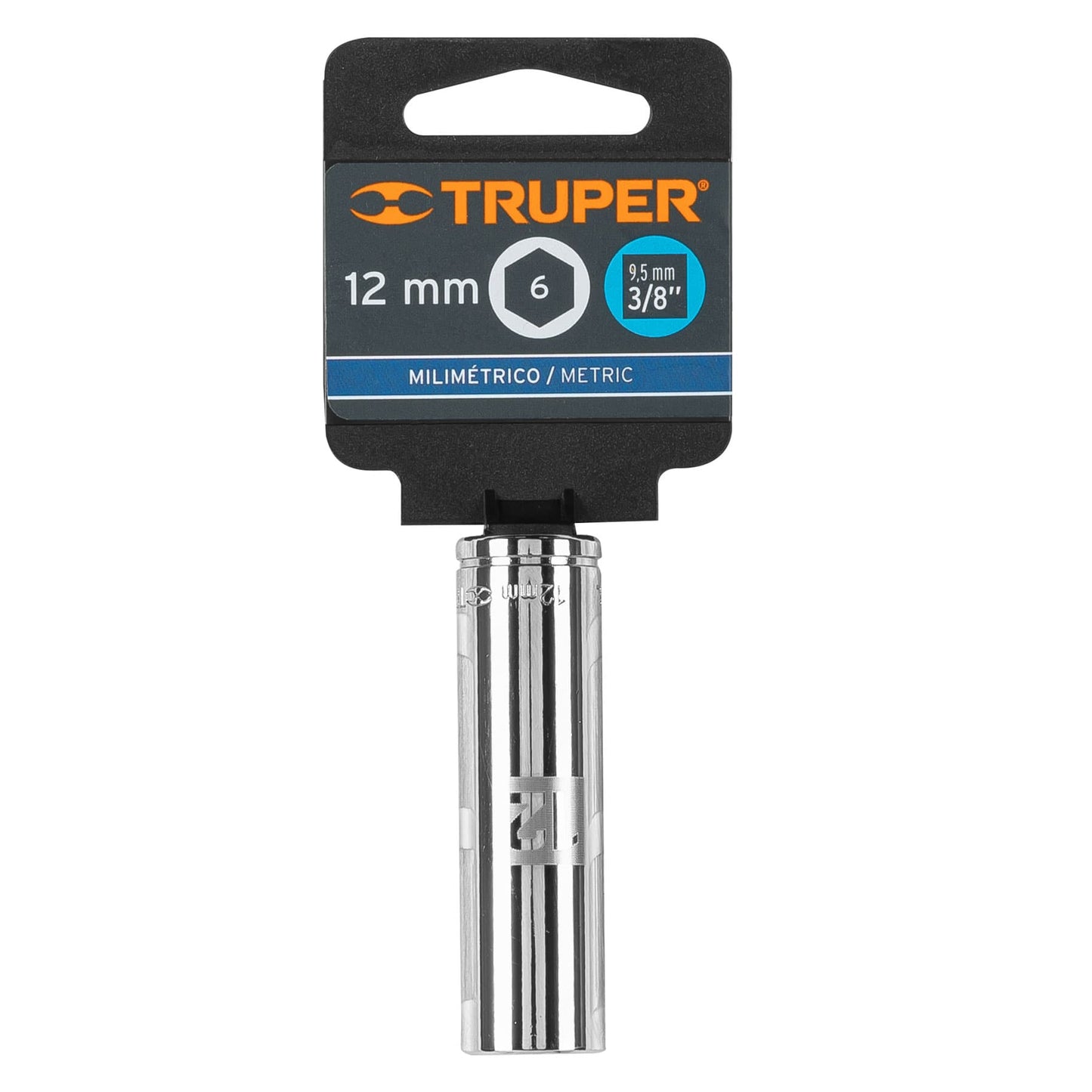 Dado largo 12 mm cuadro 3/8 pulg