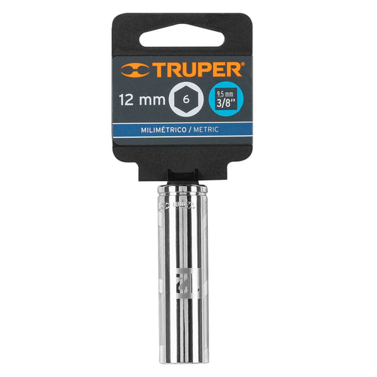 Dado largo 12 mm cuadro 3/8 pulg