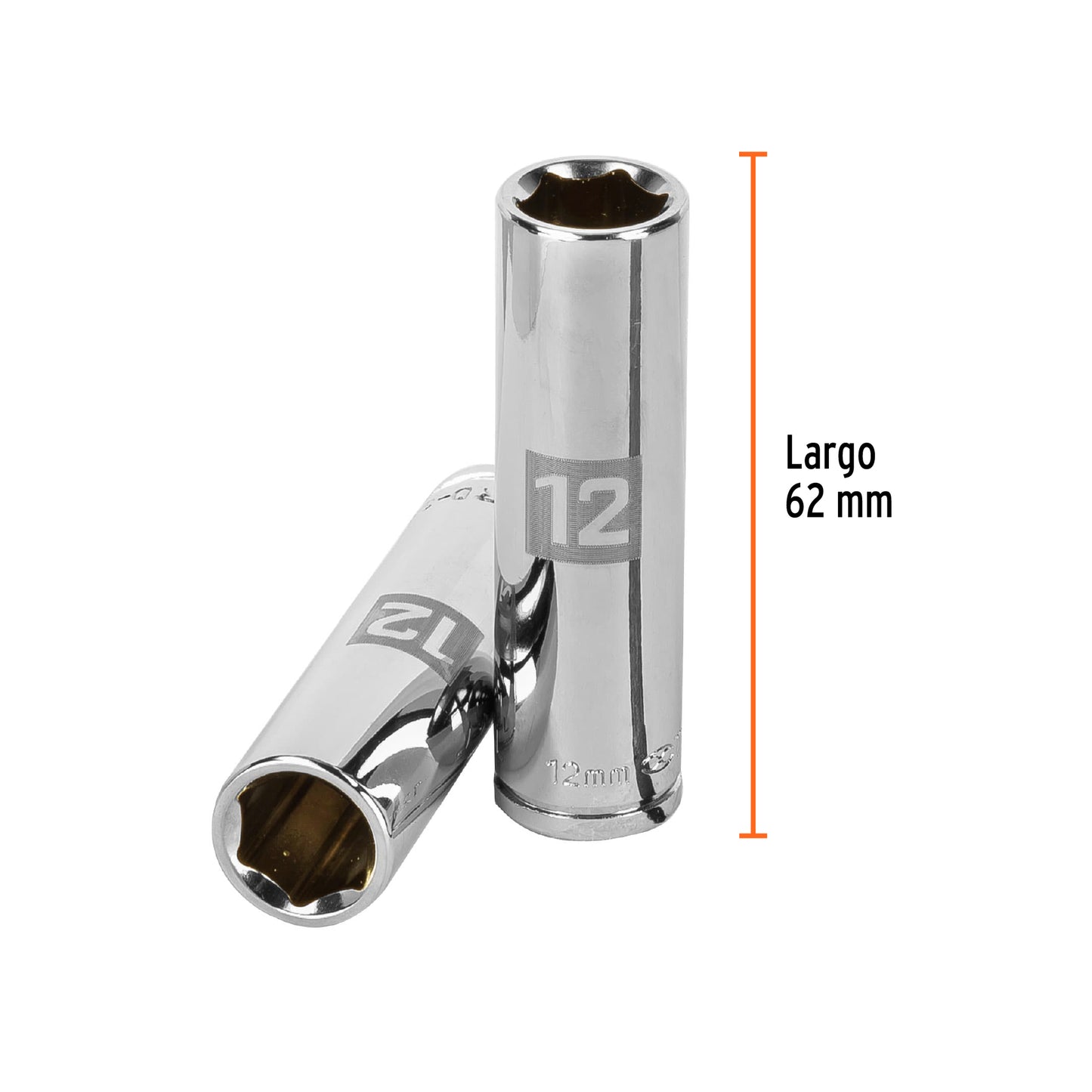 Dado largo 12 mm cuadro 3/8 pulg