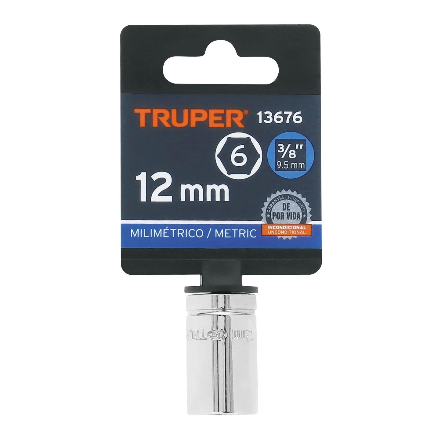 Dado 12 mm cuadro 3/8 pulg