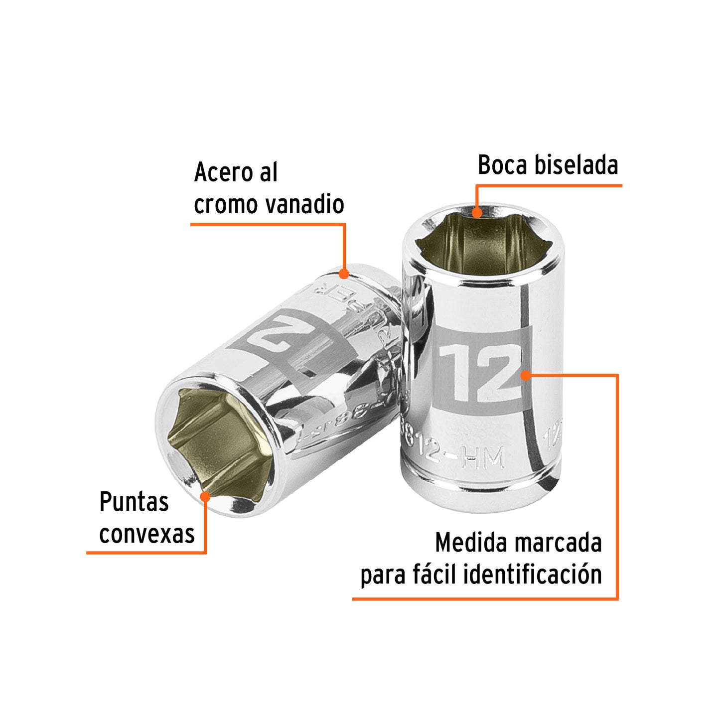Dado 12 mm cuadro 3/8 pulg