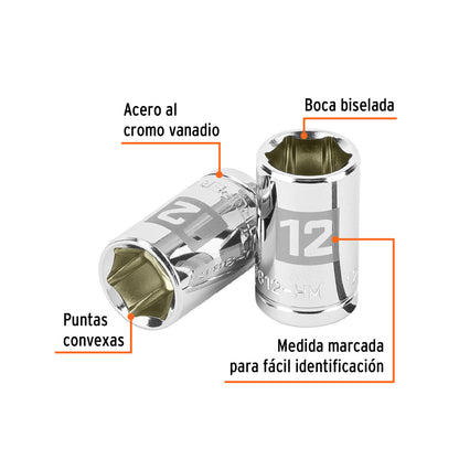 Dado 12 mm cuadro 3/8 pulg