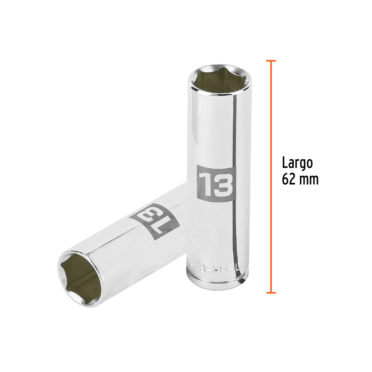 Dado largo 13 mm cuadro 3/8 pulg