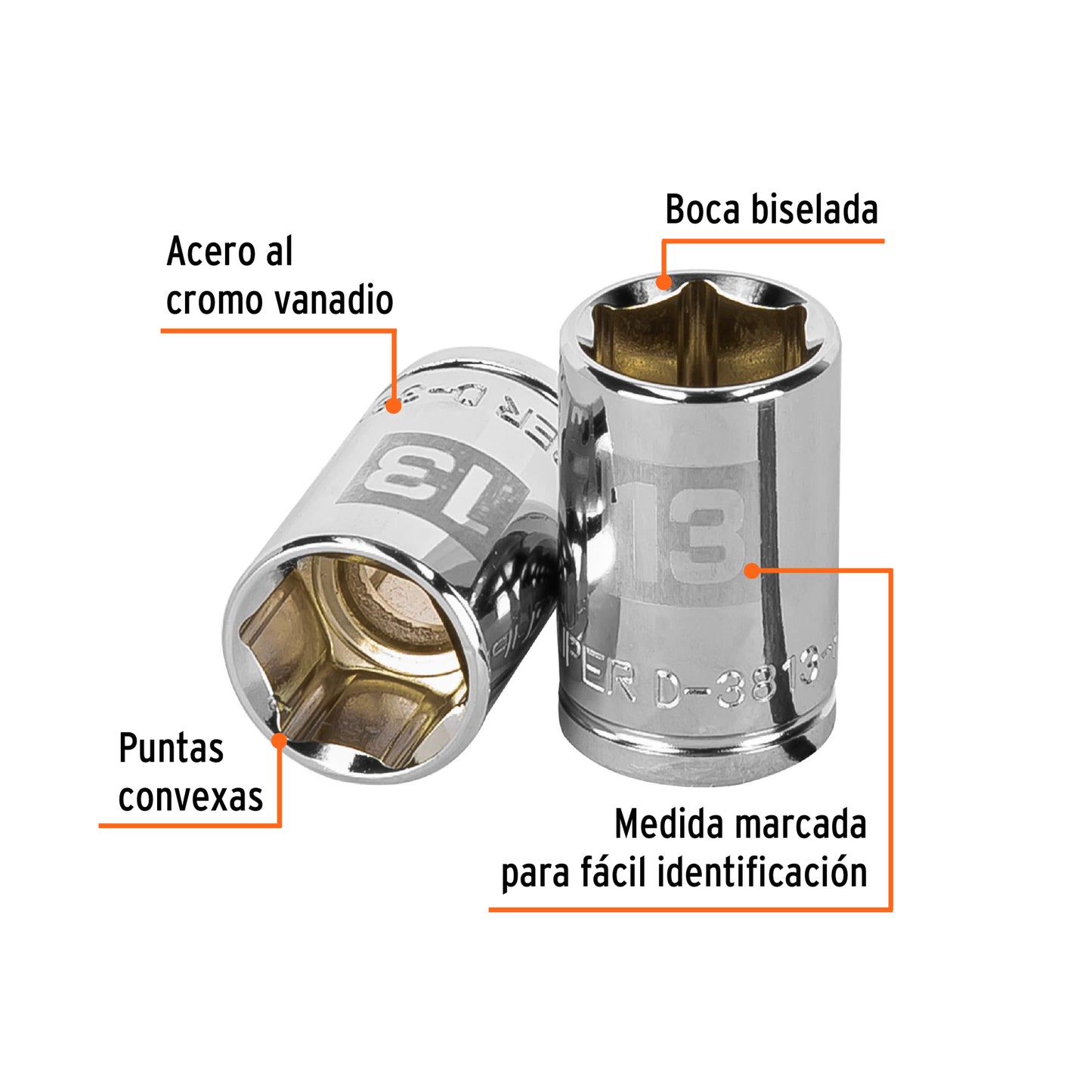 Dado 13 mm cuadro 3/8 pulg