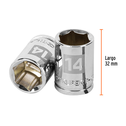 Dado 14 mm cuadro 3/8 pulg