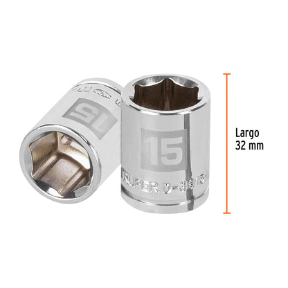 Dado 15 mm cuadro 3/8 pulg