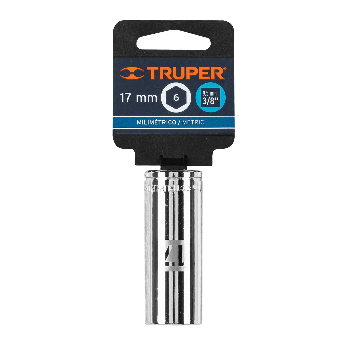 Dado largo 17 mm cuadro 3/8 pulg