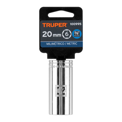 Dado largo 20 mm cuadro 3/8 pulg