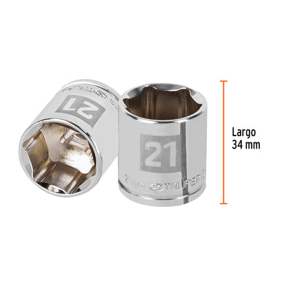 Dado 21 mm cuadro 3/8 pulg