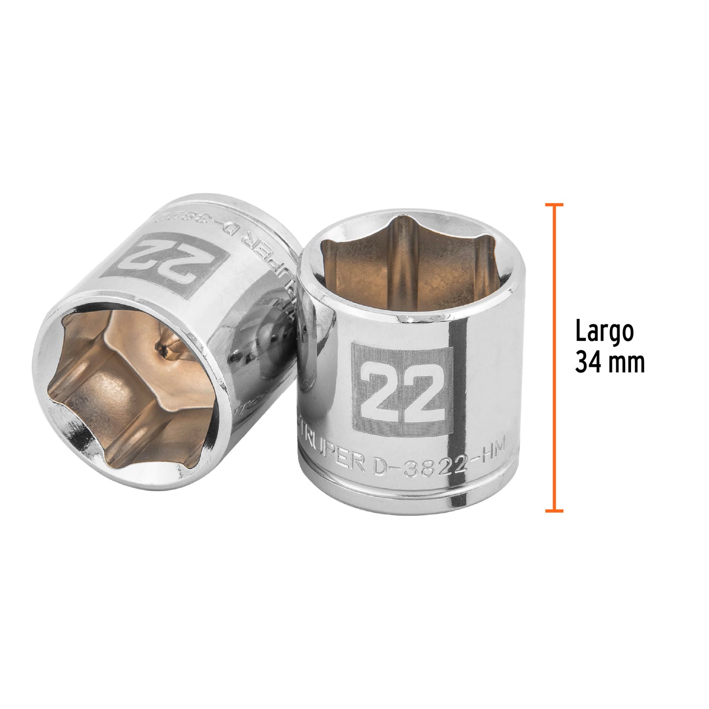 Dado 22 mm cuadro 3/8 pulg