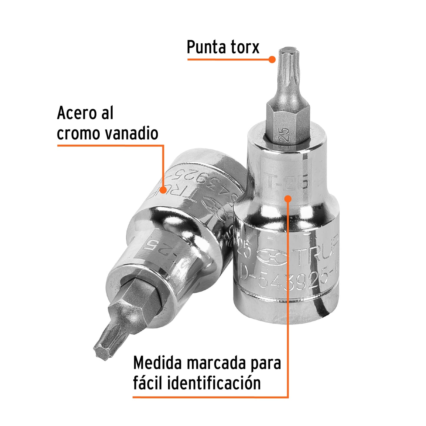 Dado punta torx T-25 cuadro 1/2pulg