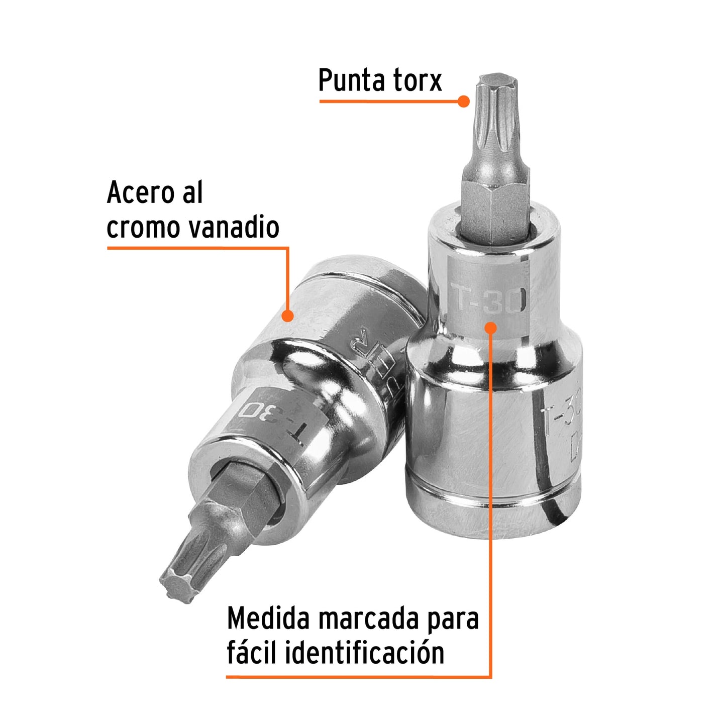 Dado punta torx T-30 cuadro 1/2pulg