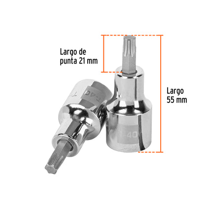 Dado punta torx T-40 cuadro 1/2pulg