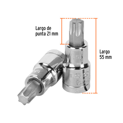 Dado punta torx T-55 cuadro 1/2pulg
