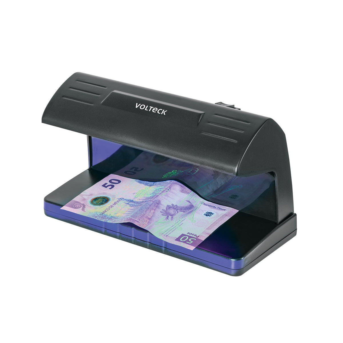 Detector de billetes falsos con doble lámpara