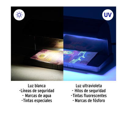Detector de billetes falsos con doble lámpara · vista 4